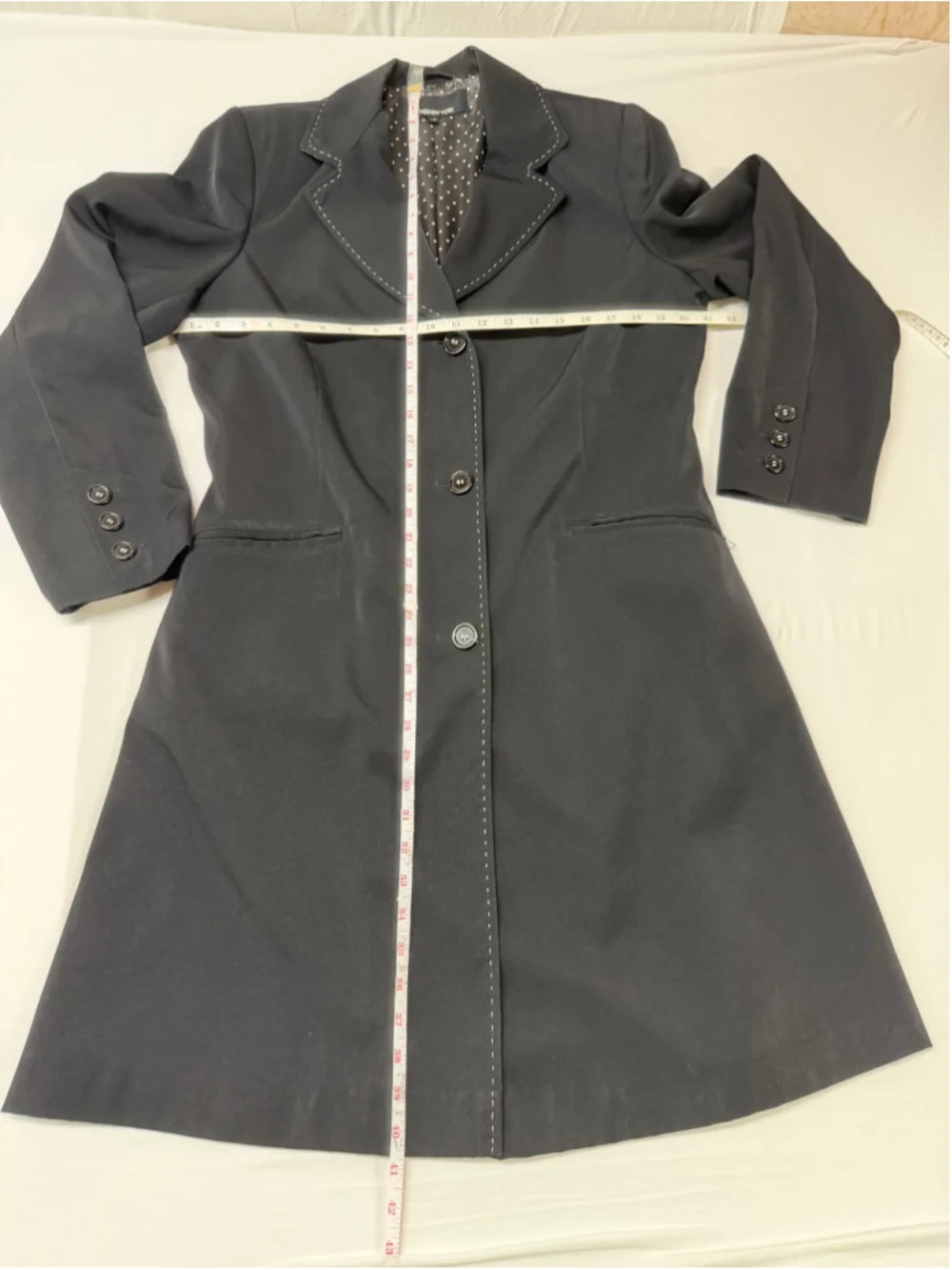 Women's Jones New York Black Blazer Jacket, Size 12, Polka Dot Lining